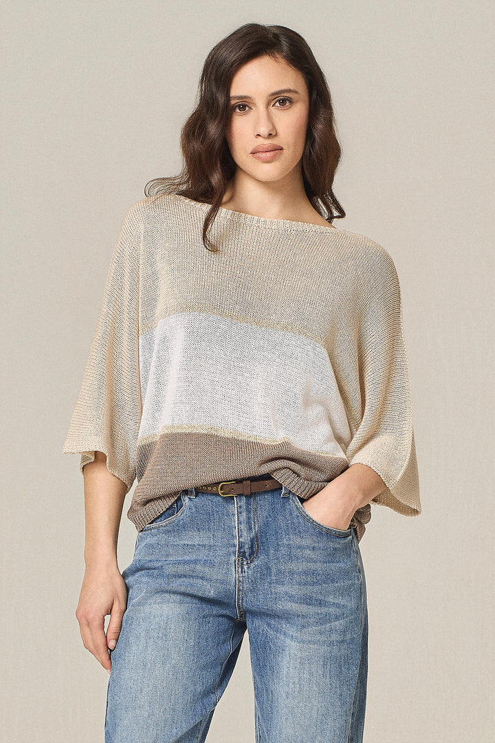 Maglia a righe multicolor con filo lurex