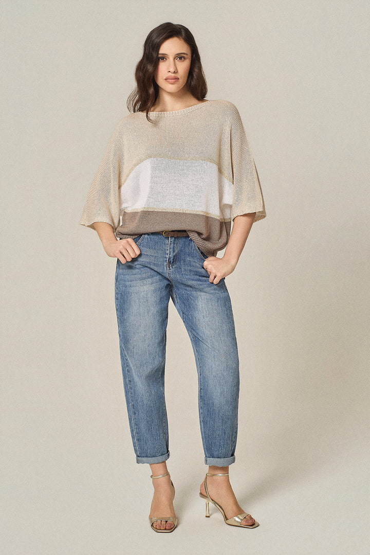 Maglia a righe multicolor con filo lurex