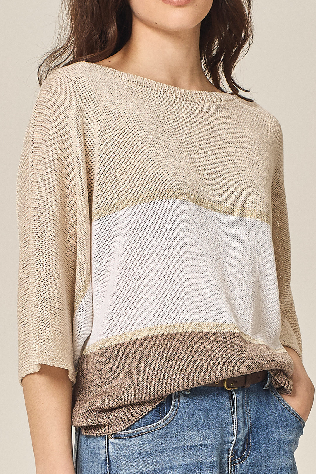 Maglia a righe multicolor con filo lurex