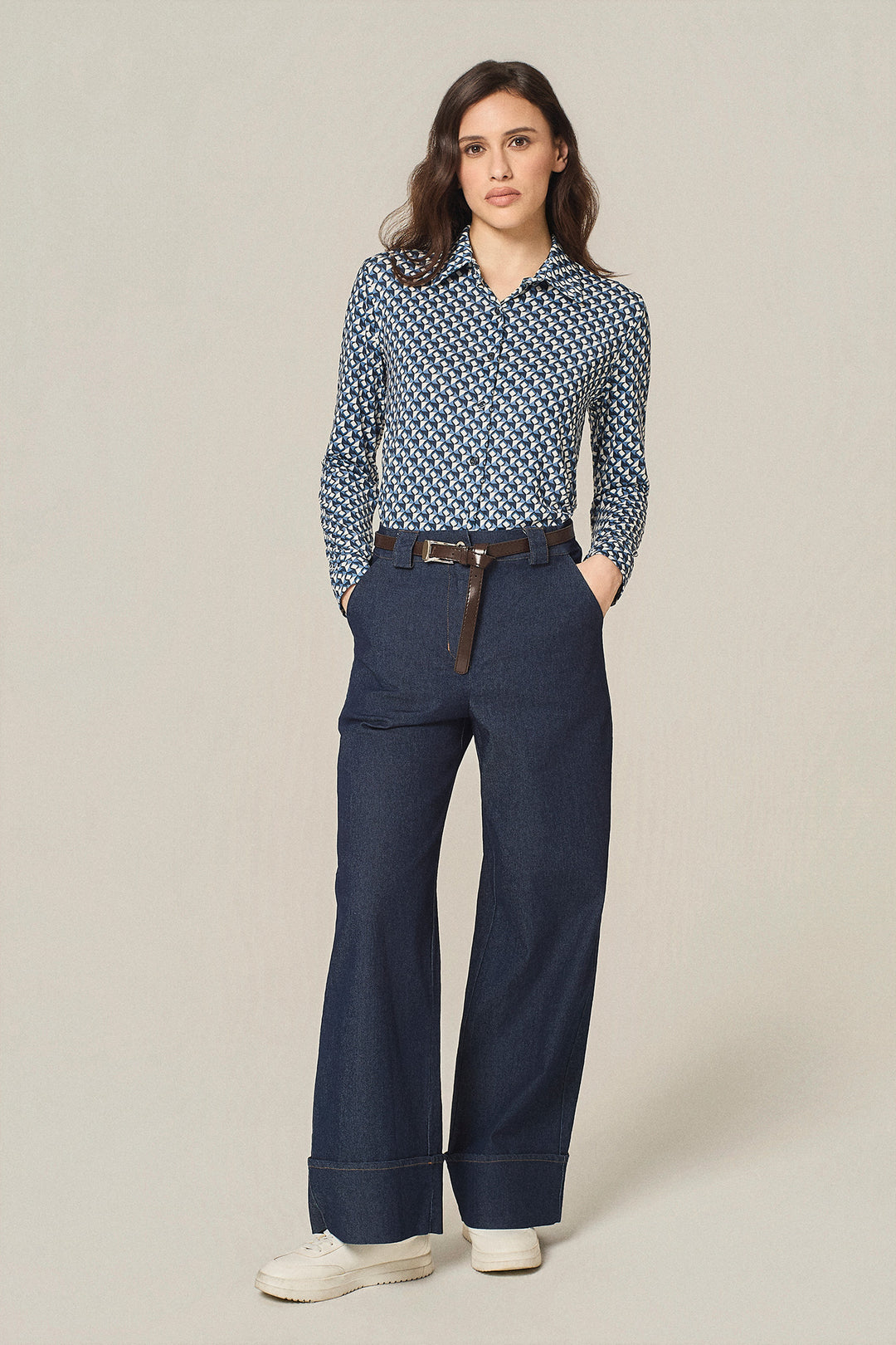 Camicia microfantasia geometrica