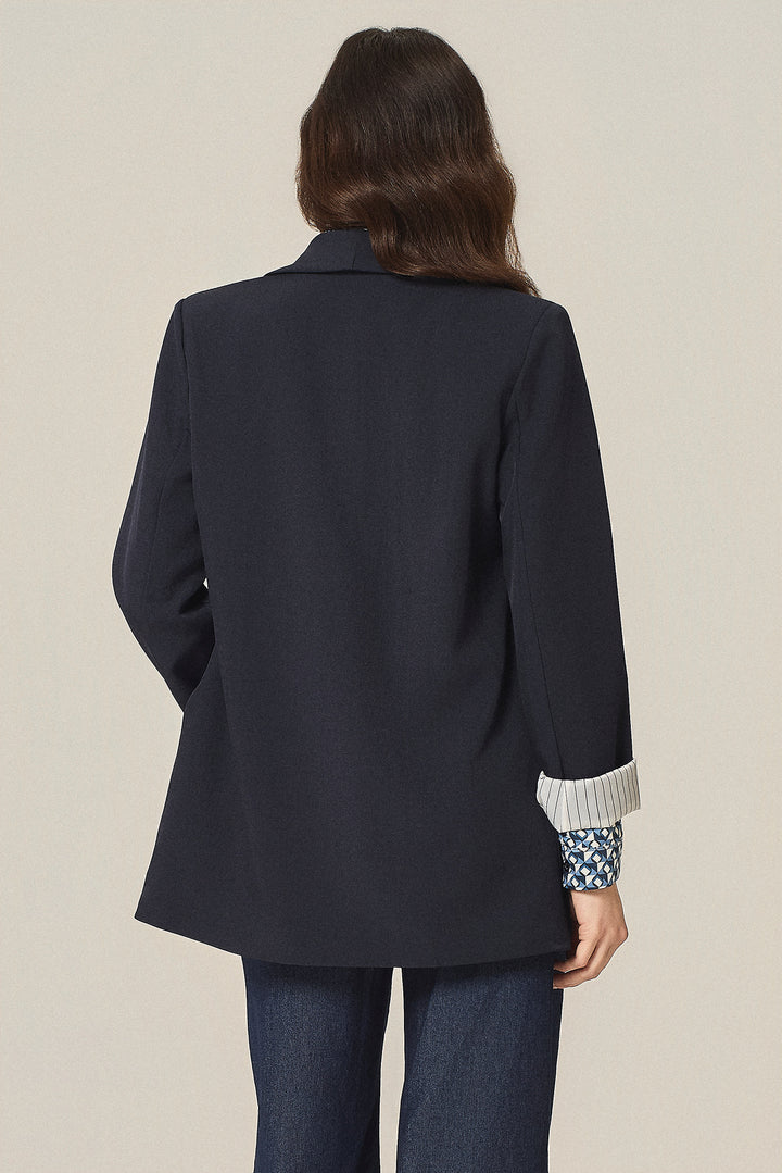 Blazer aperto con fodera a righe
