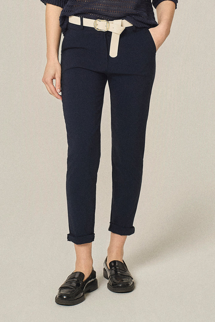 Pantalone chino stretch con cinta