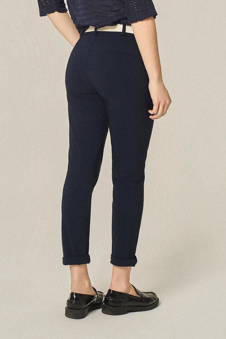 Pantalone chino stretch con cinta