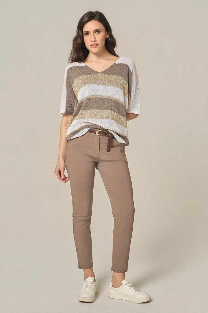 Pantalone chino in viscosa stretch