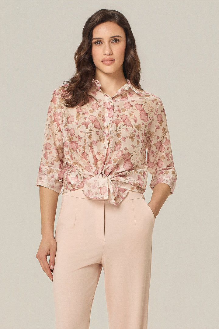 Camicia in tencel fantasia floreale