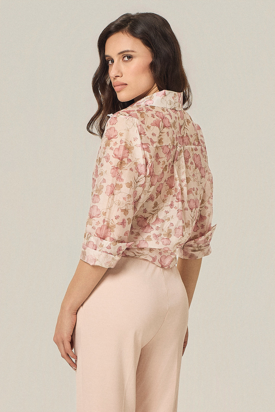 Camicia in tencel fantasia floreale