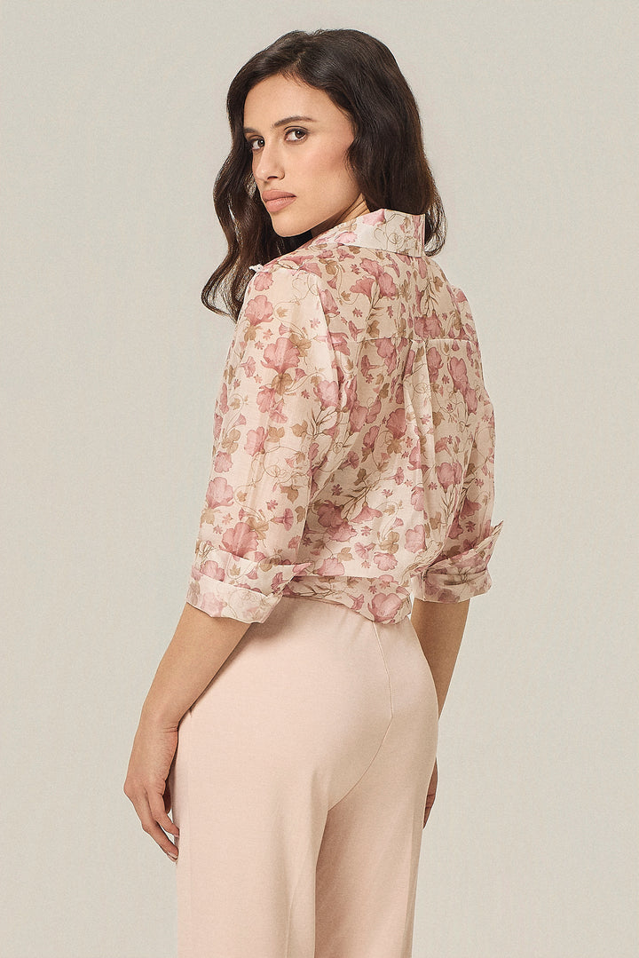 Camicia in tencel fantasia floreale