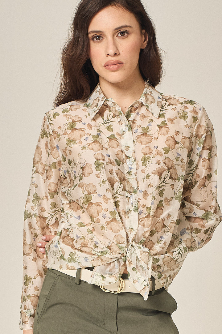 Camicia in tencel fantasia floreale