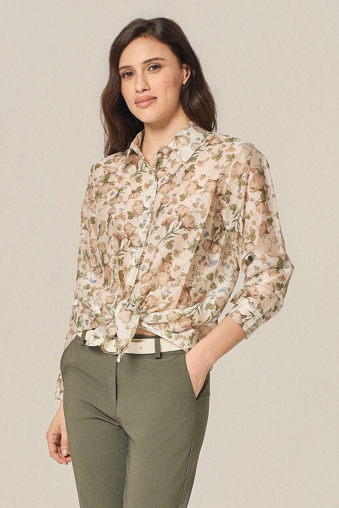 Camicia in tencel fantasia floreale