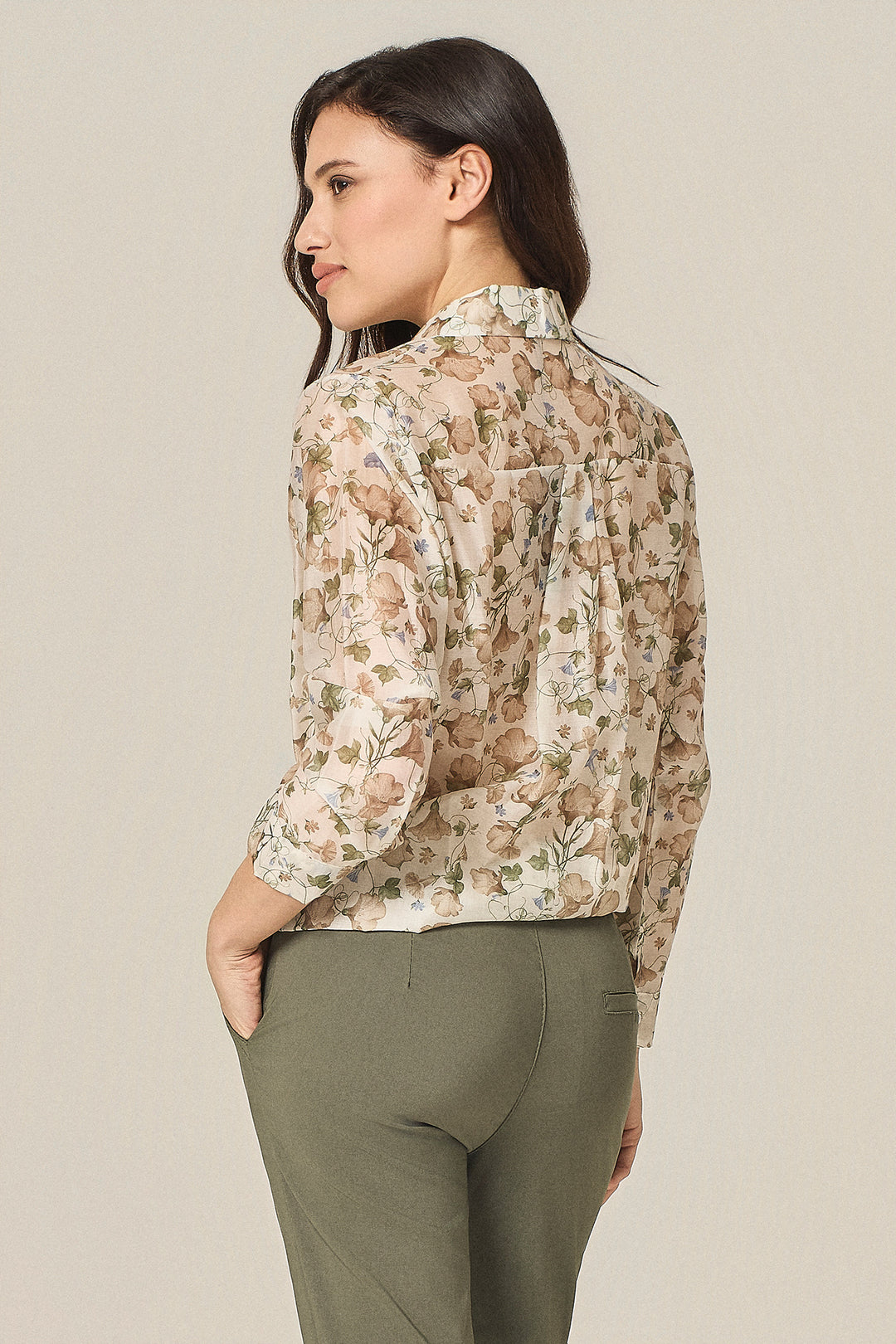 Camicia in tencel fantasia floreale