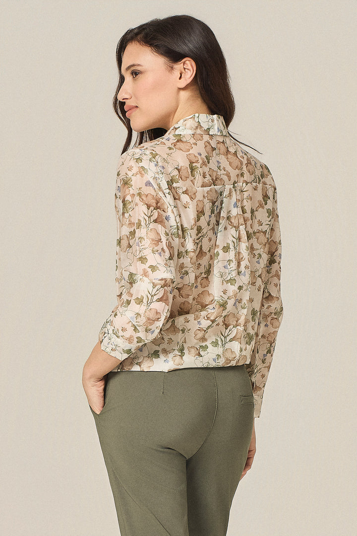 Camicia in tencel fantasia floreale