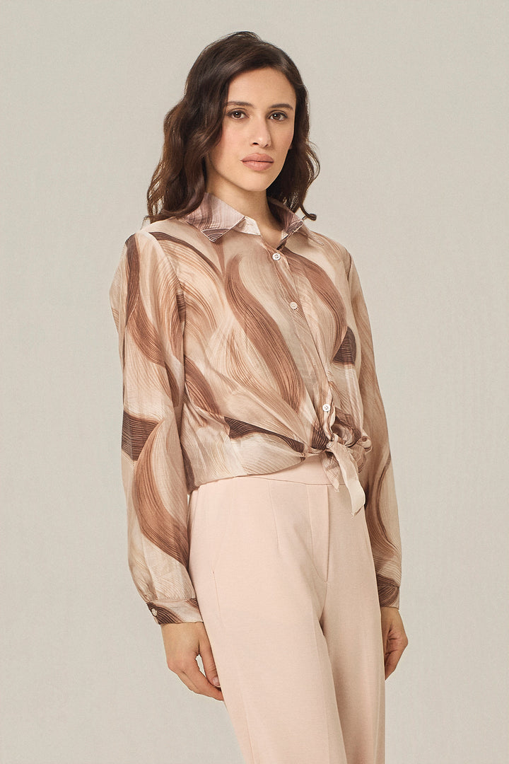 Camicia fantasia astratta multicolor