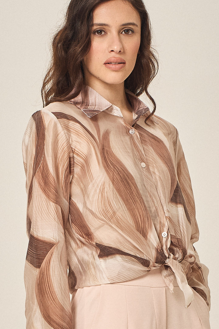 Camicia fantasia astratta multicolor