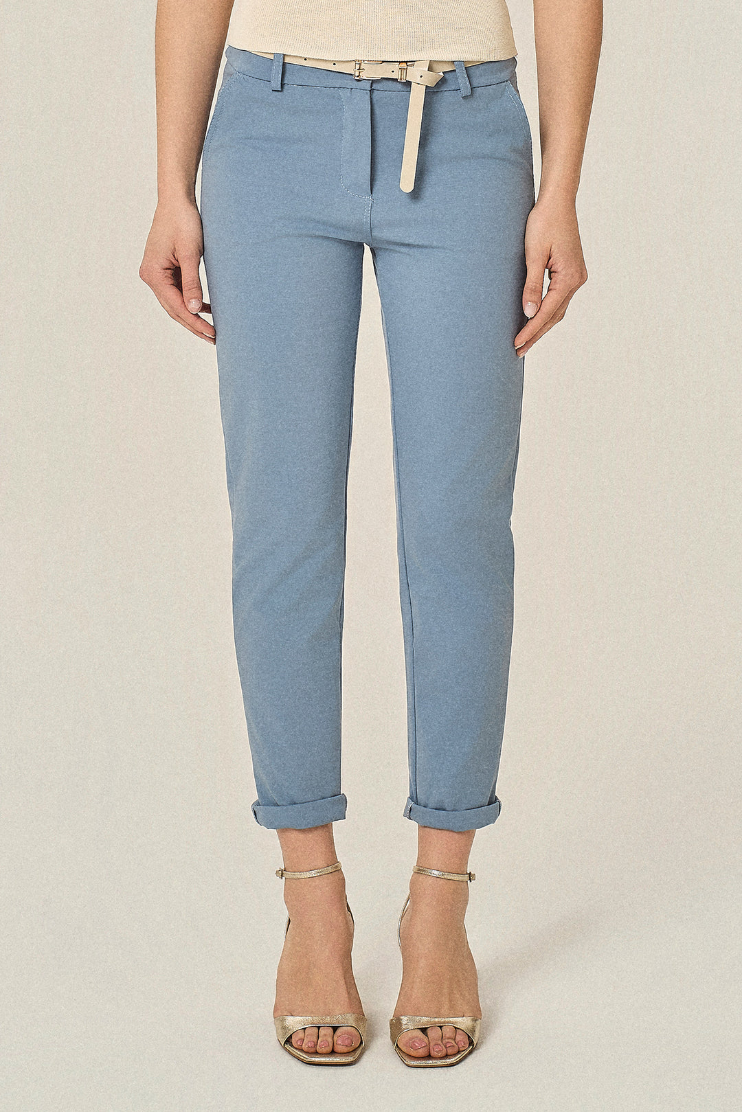 Pantalone chino in punto milano stretch