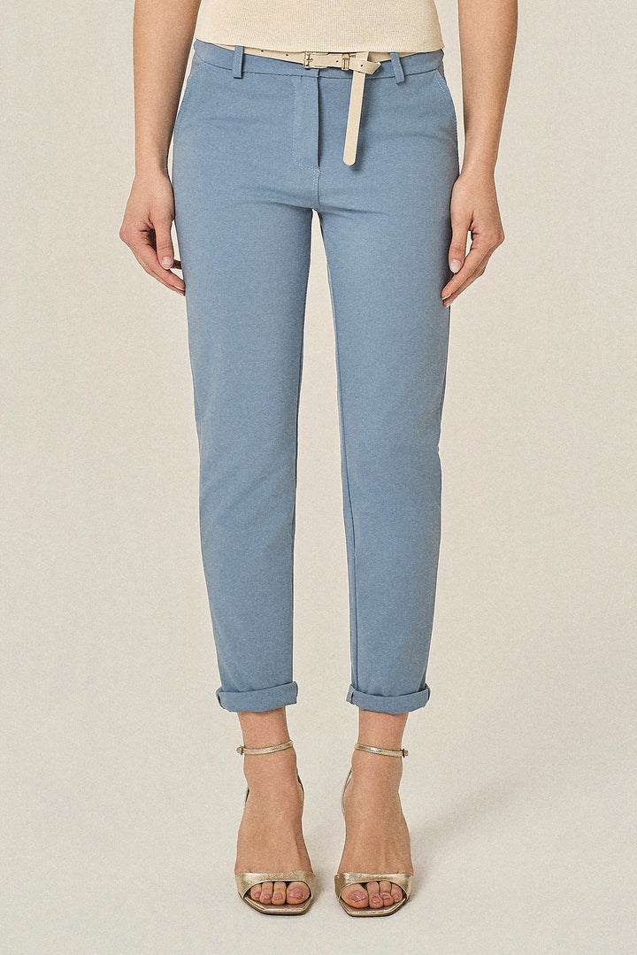 Pantalone chino in punto milano stretch