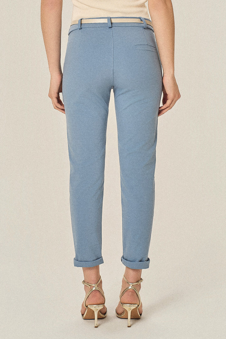 Pantalone chino in punto milano stretch