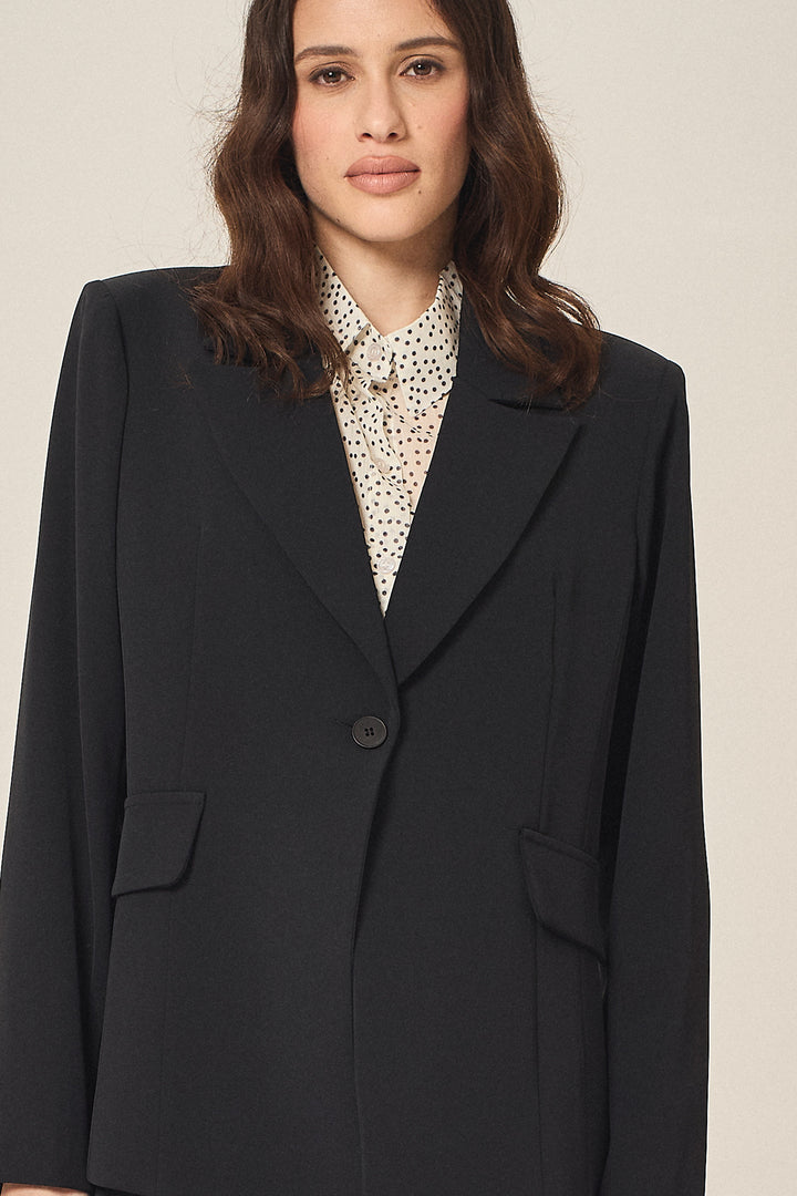 Blazer a un bottone in cady stretch