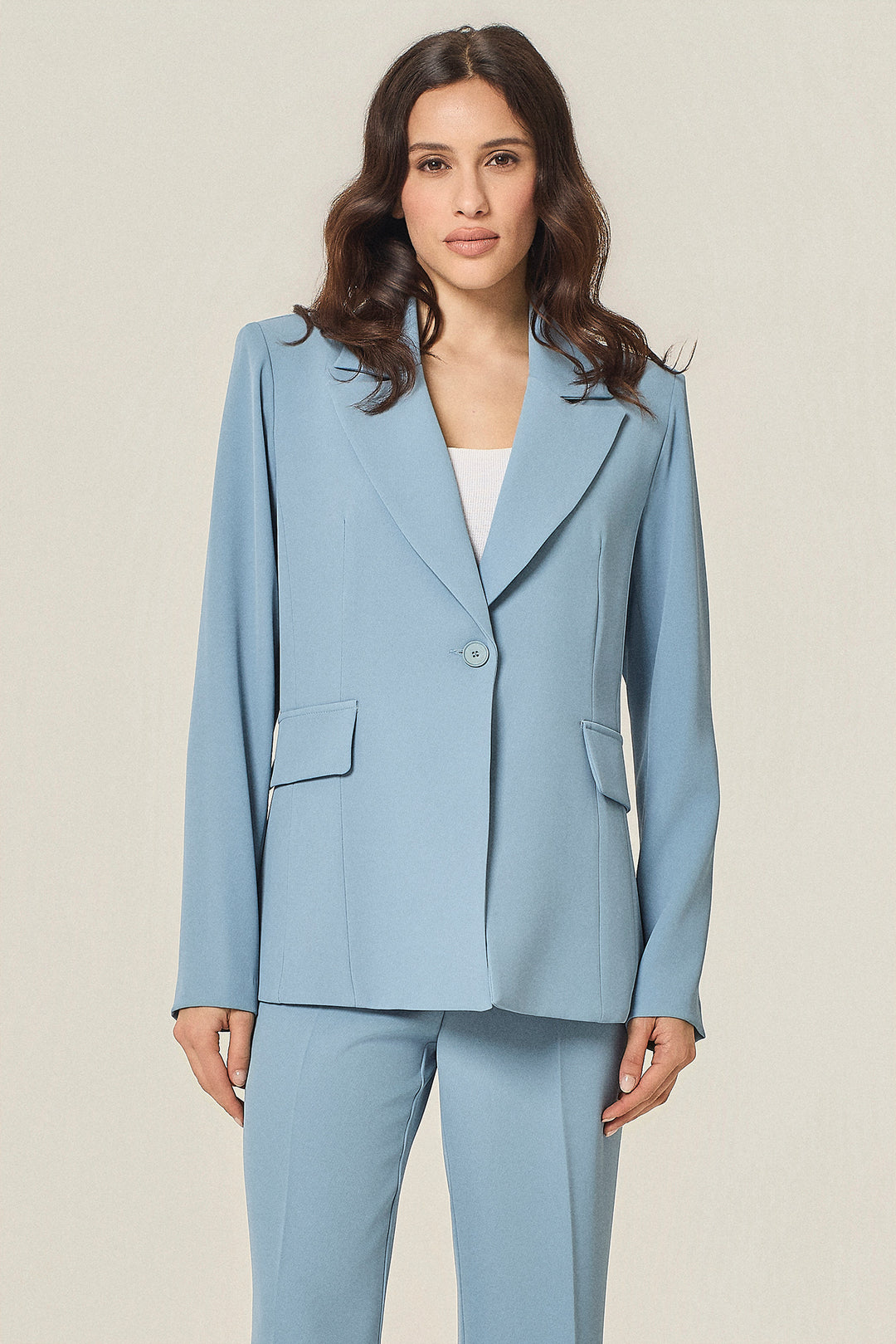 Blazer a un bottone in cady stretch