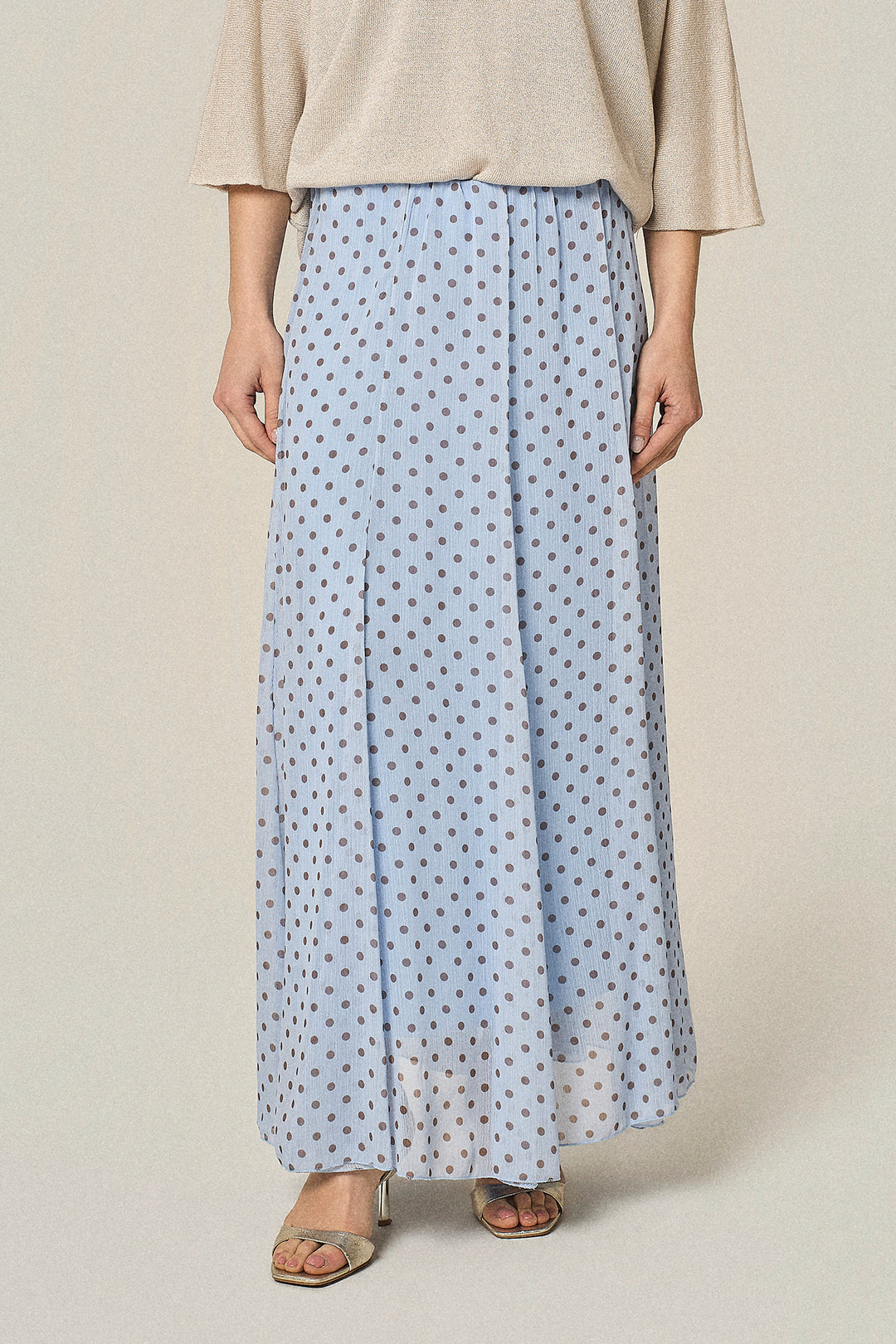 Gonna lunga a pois in georgette