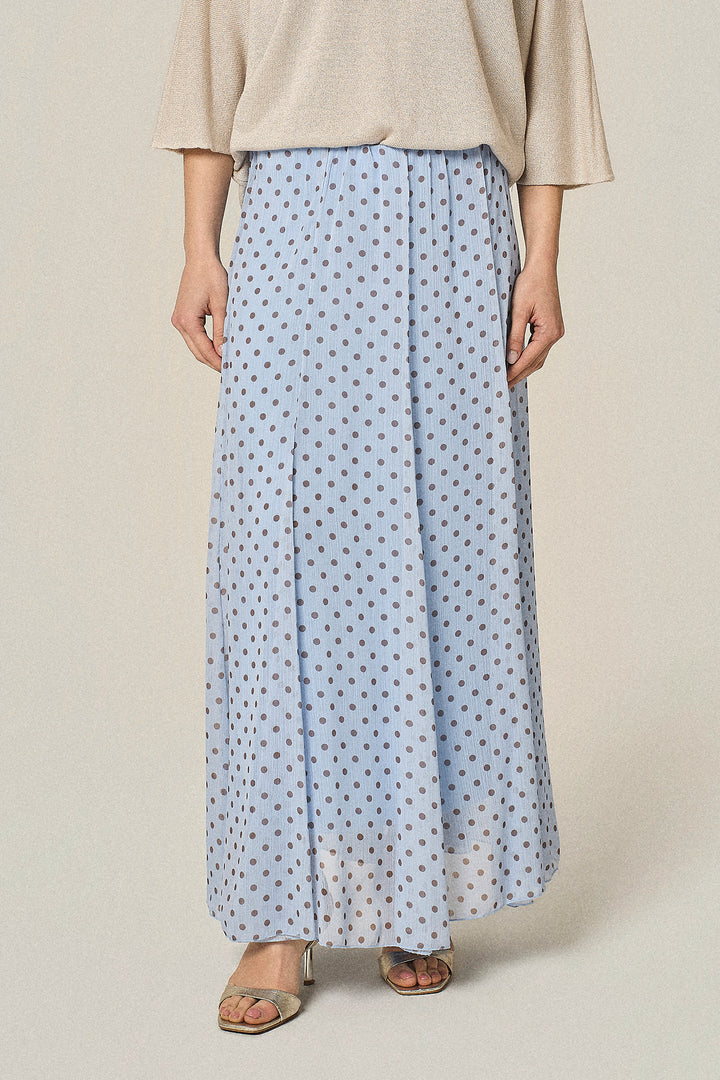 Gonna lunga a pois in georgette