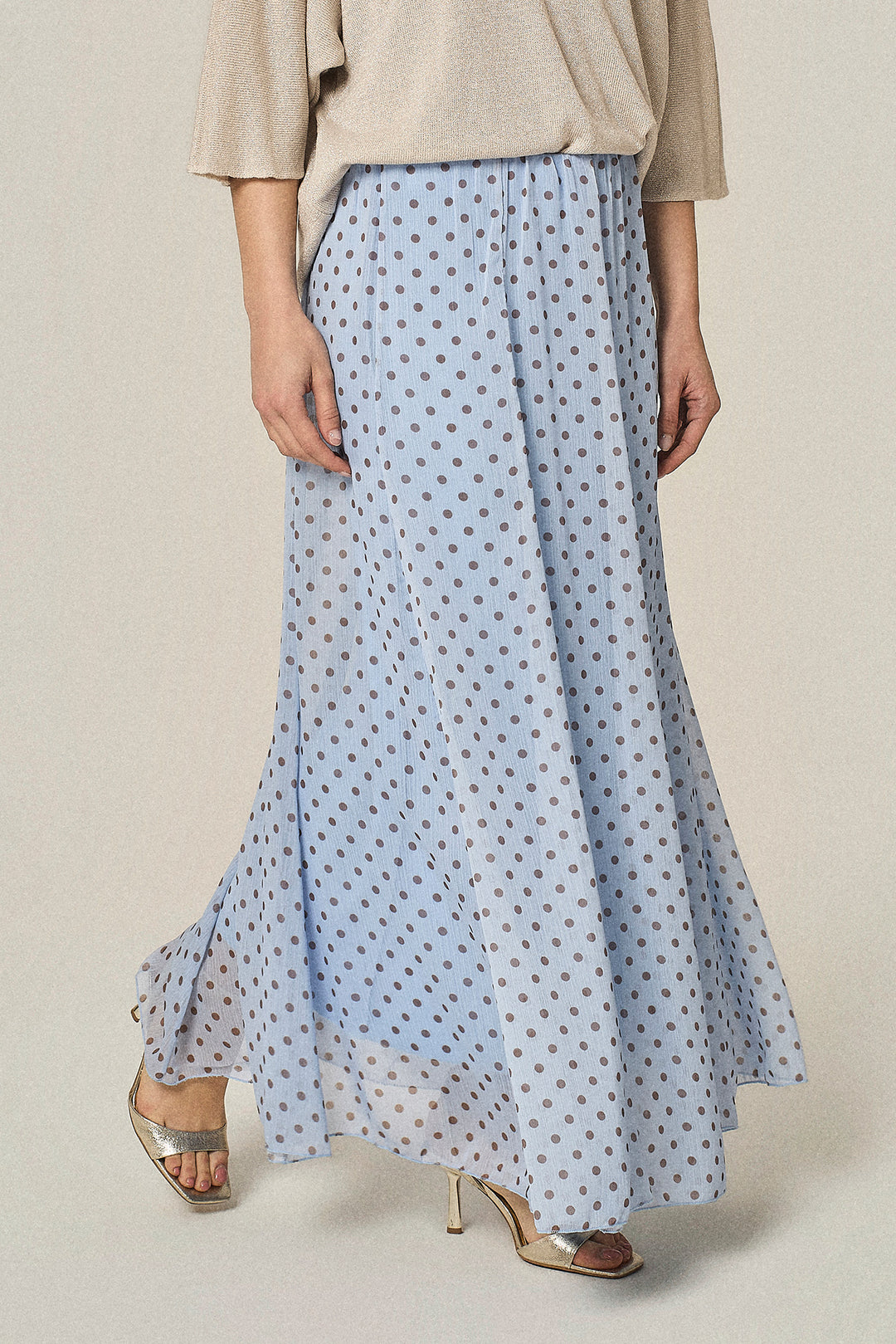 Gonna lunga a pois in georgette