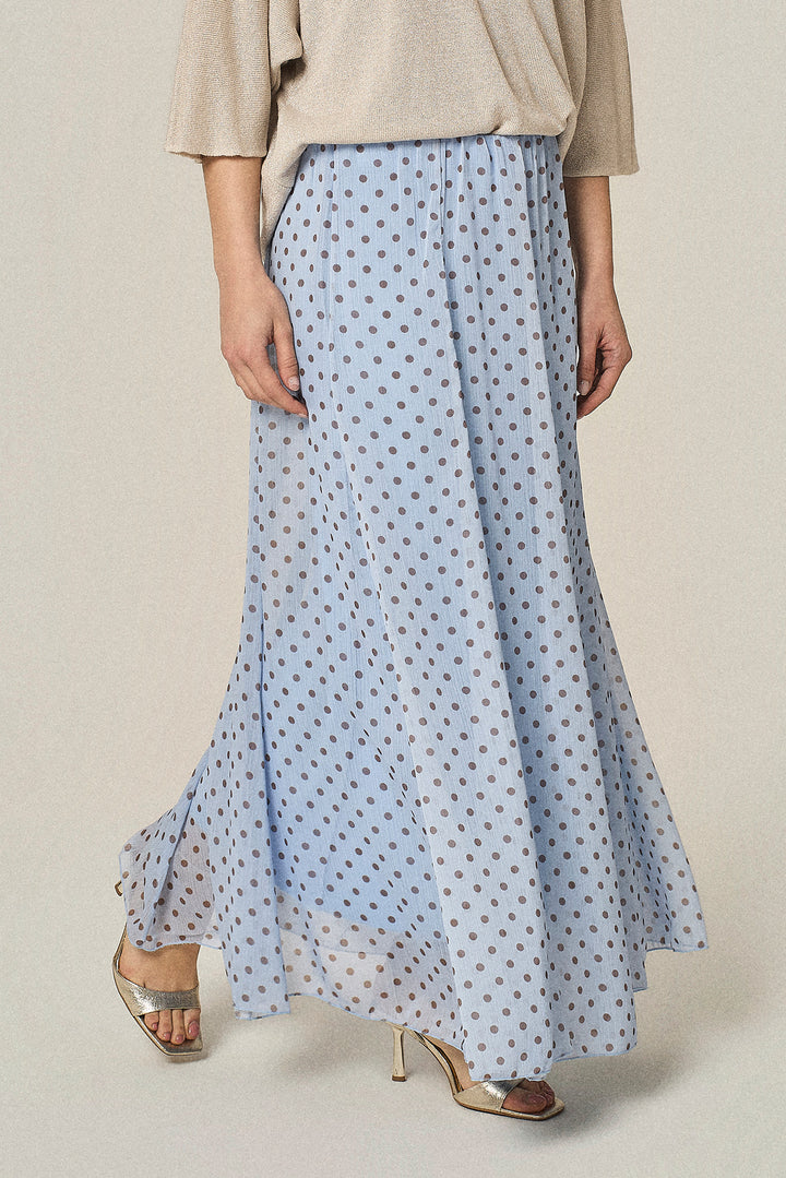 Gonna lunga a pois in georgette