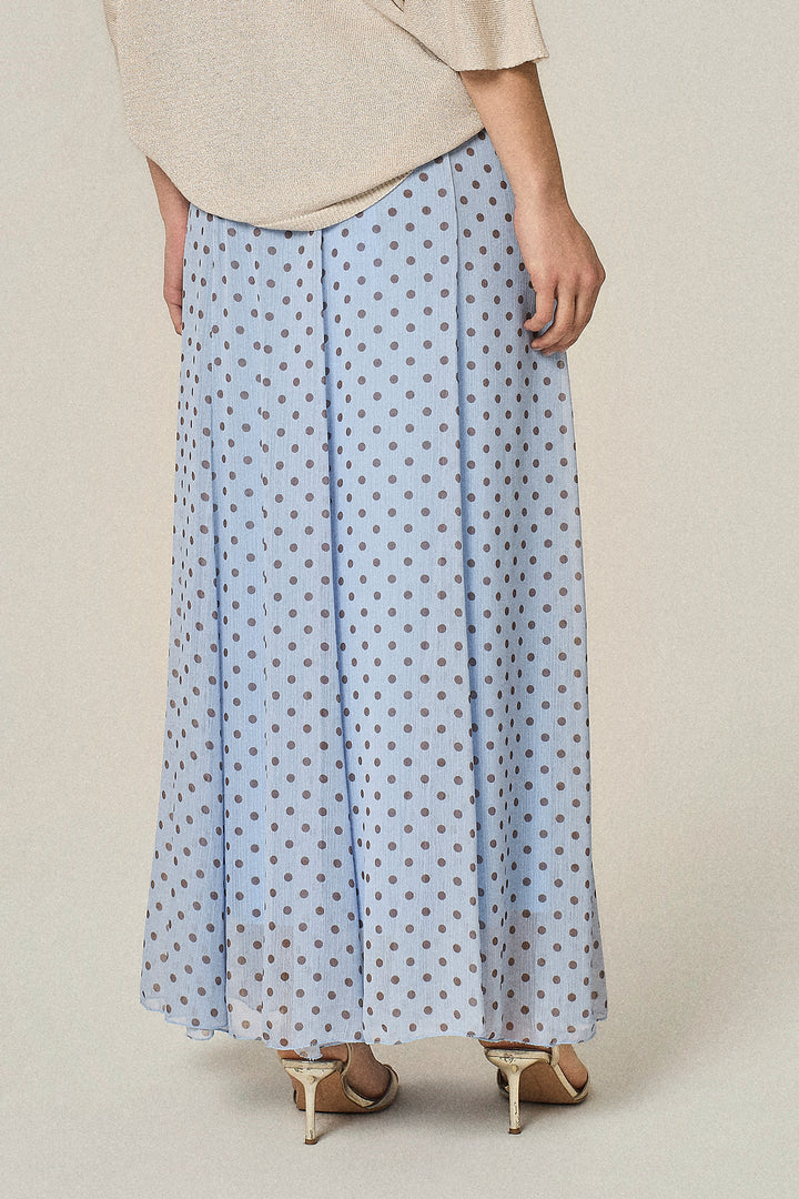 Gonna lunga a pois in georgette