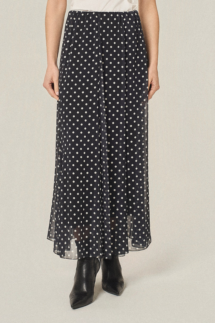 Gonna lunga a pois in georgette