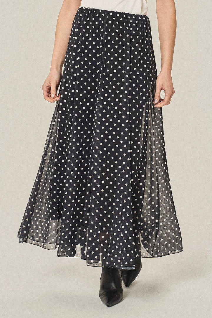 Gonna lunga a pois in georgette