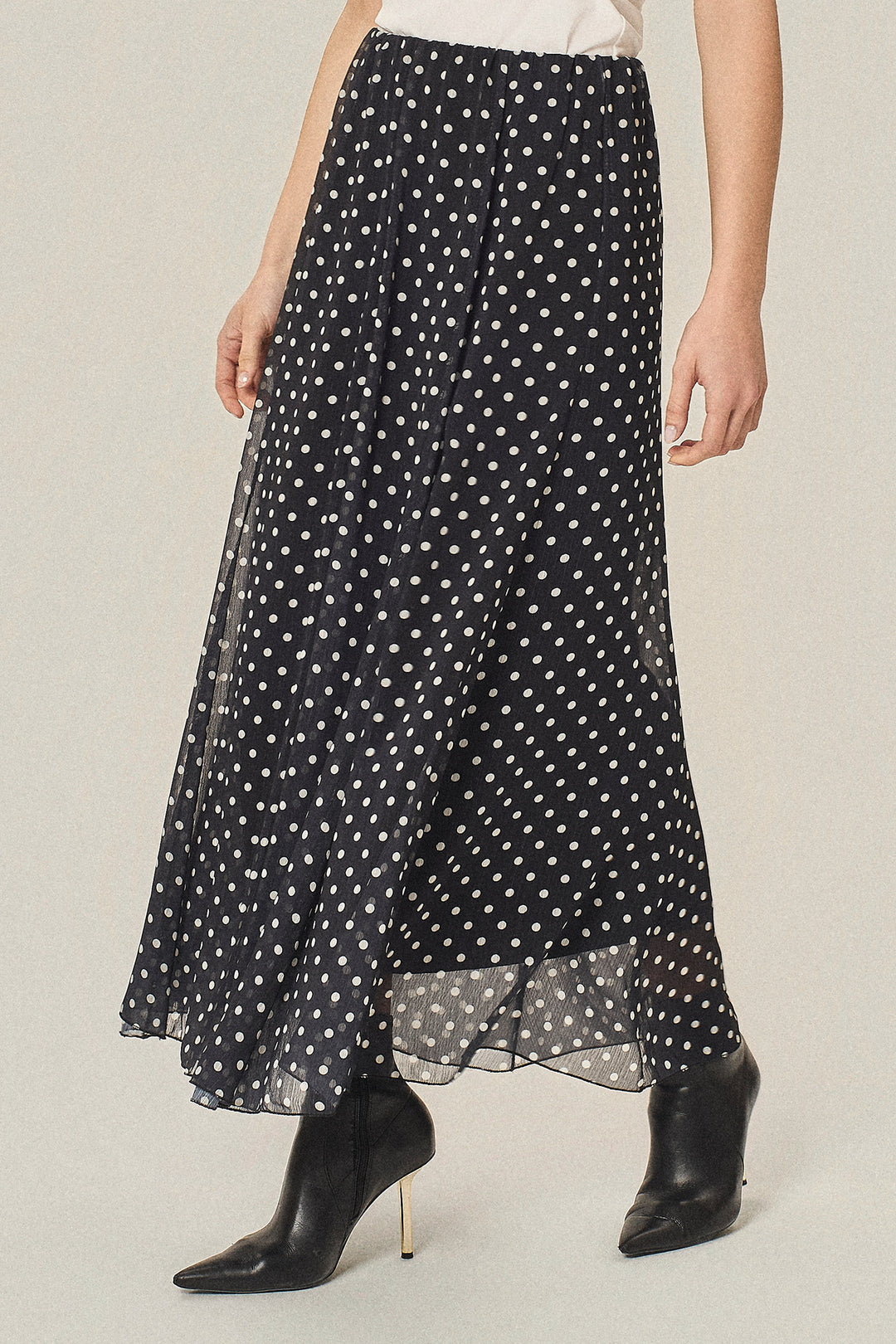 Gonna lunga a pois in georgette