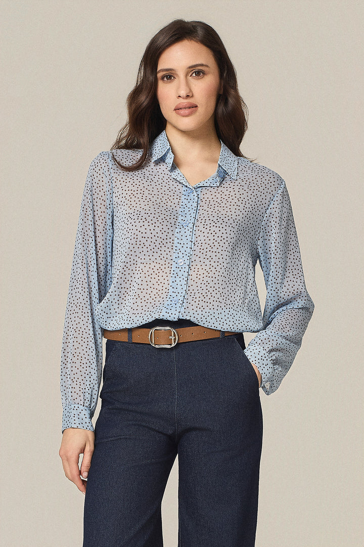 Camicia in georgette fantasia pois
