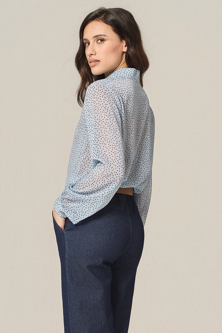 Camicia in georgette fantasia pois