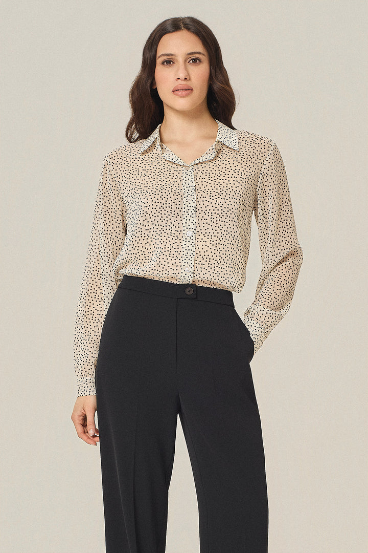 Camicia in georgette fantasia pois