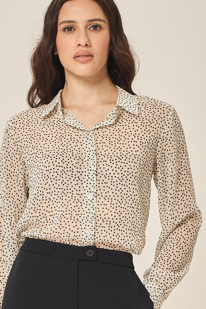 Camicia in georgette fantasia pois