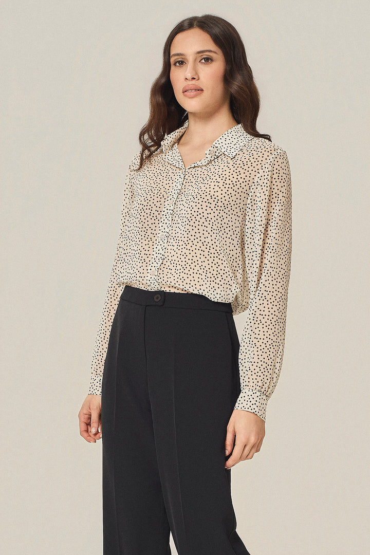 Camicia in georgette fantasia pois