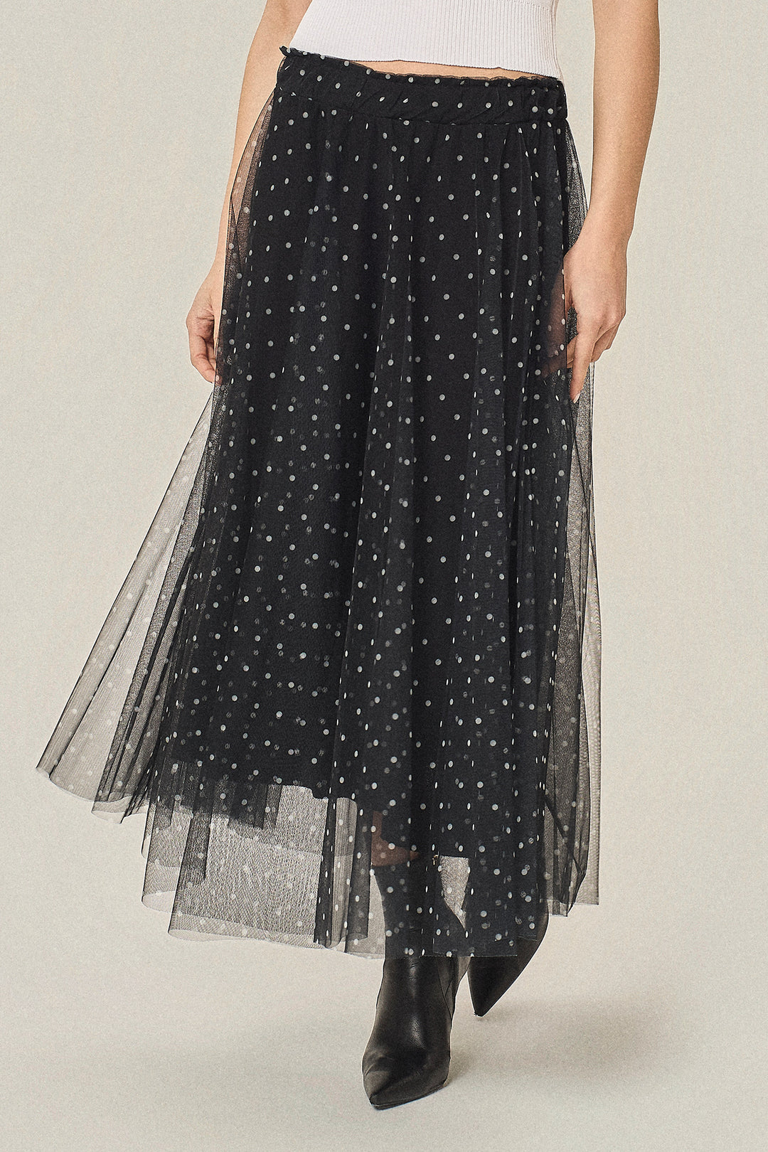 Gonna in tulle fantasia pois