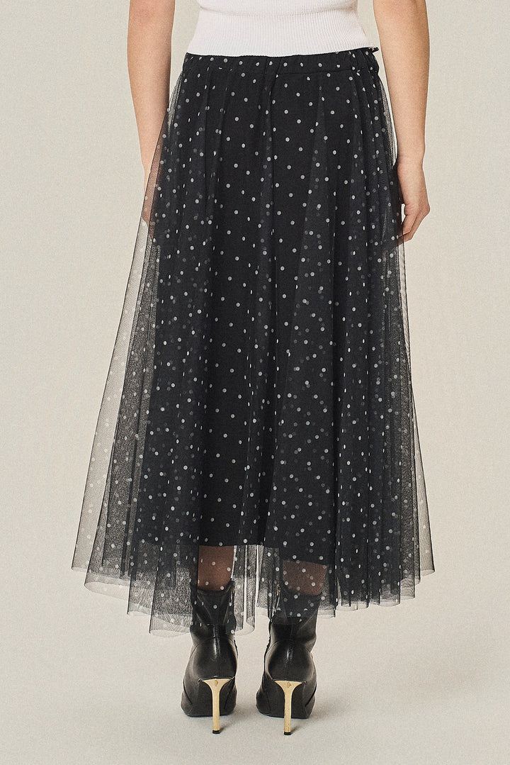 Gonna in tulle fantasia pois