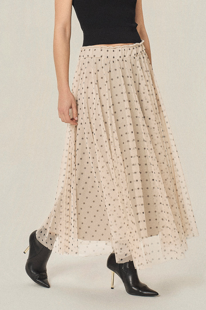 Gonna in tulle fantasia pois