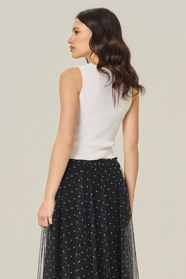 Top in maglieria scollo a V