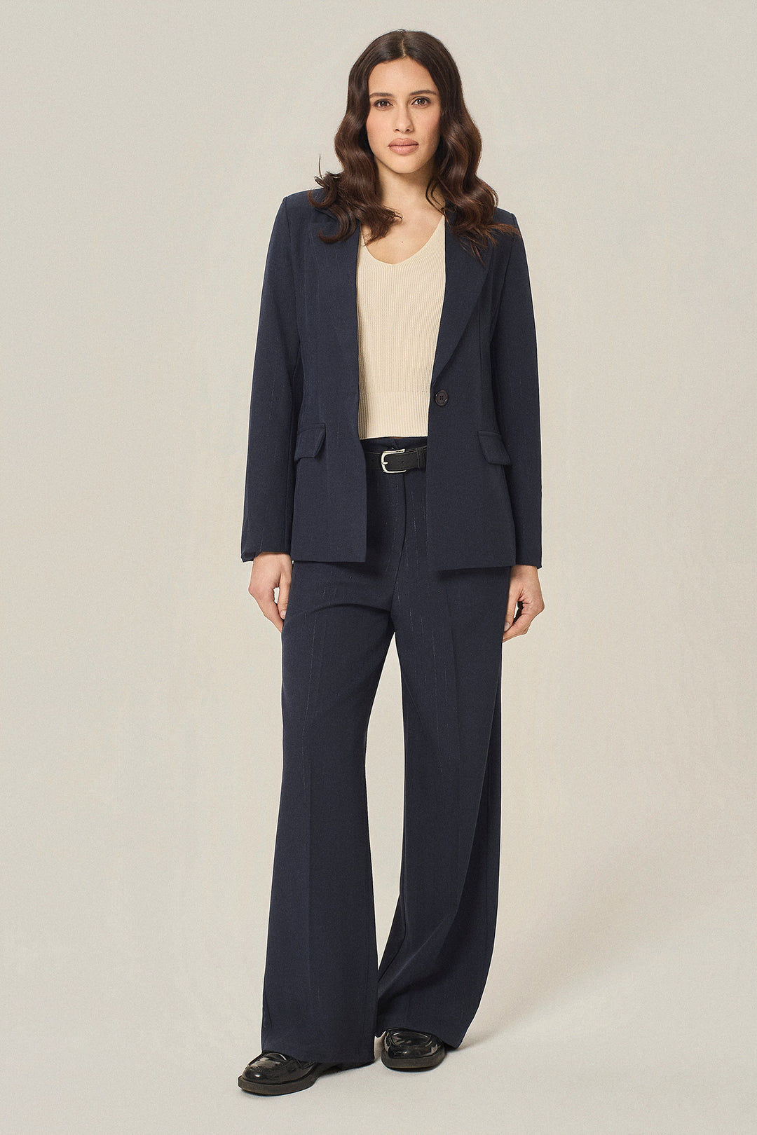 Blazer a un bottone gessato