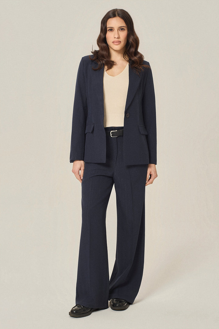 Blazer a un bottone gessato