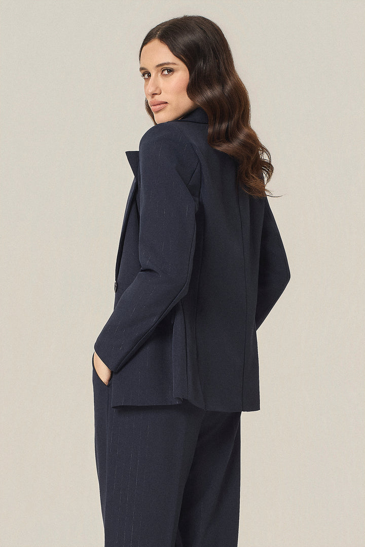 Blazer a un bottone gessato