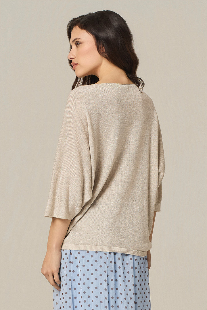 Maglia scollo a V lurex