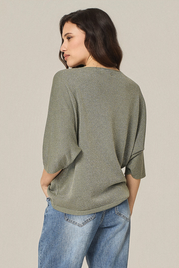 Maglia scollo a V lurex