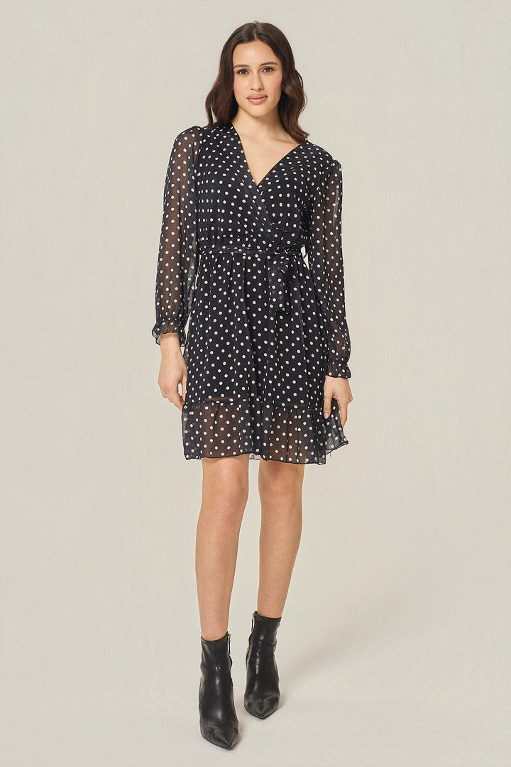 Abito in georgette a pois