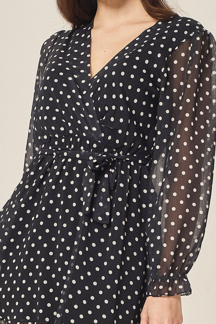 Abito in georgette a pois