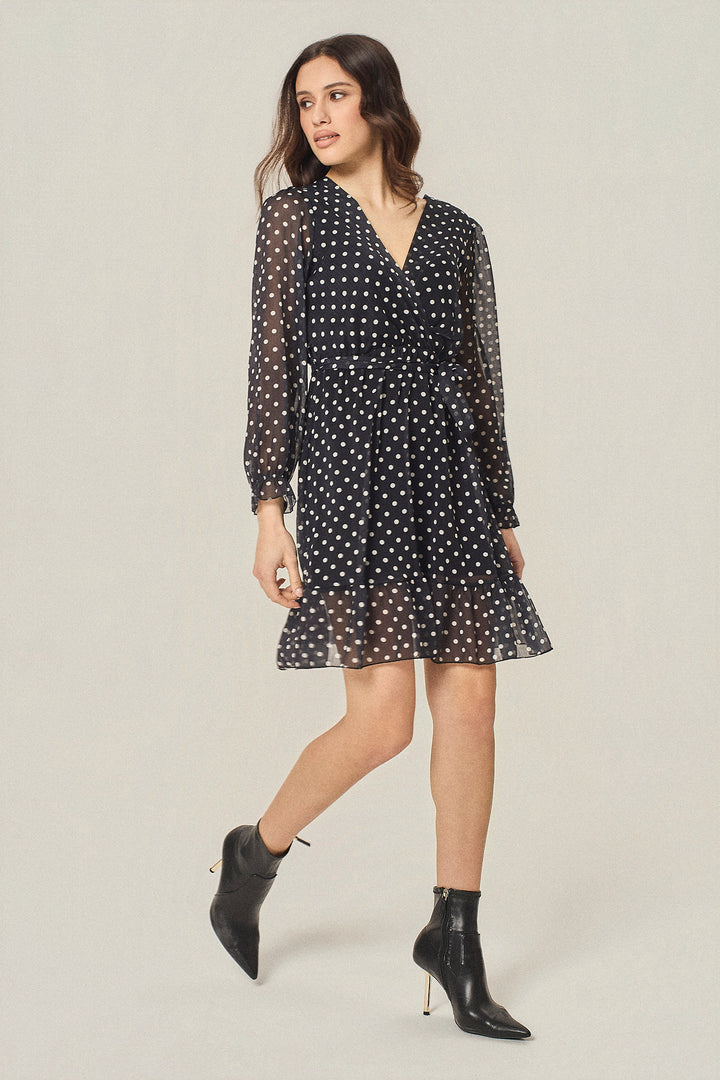 Abito in georgette a pois