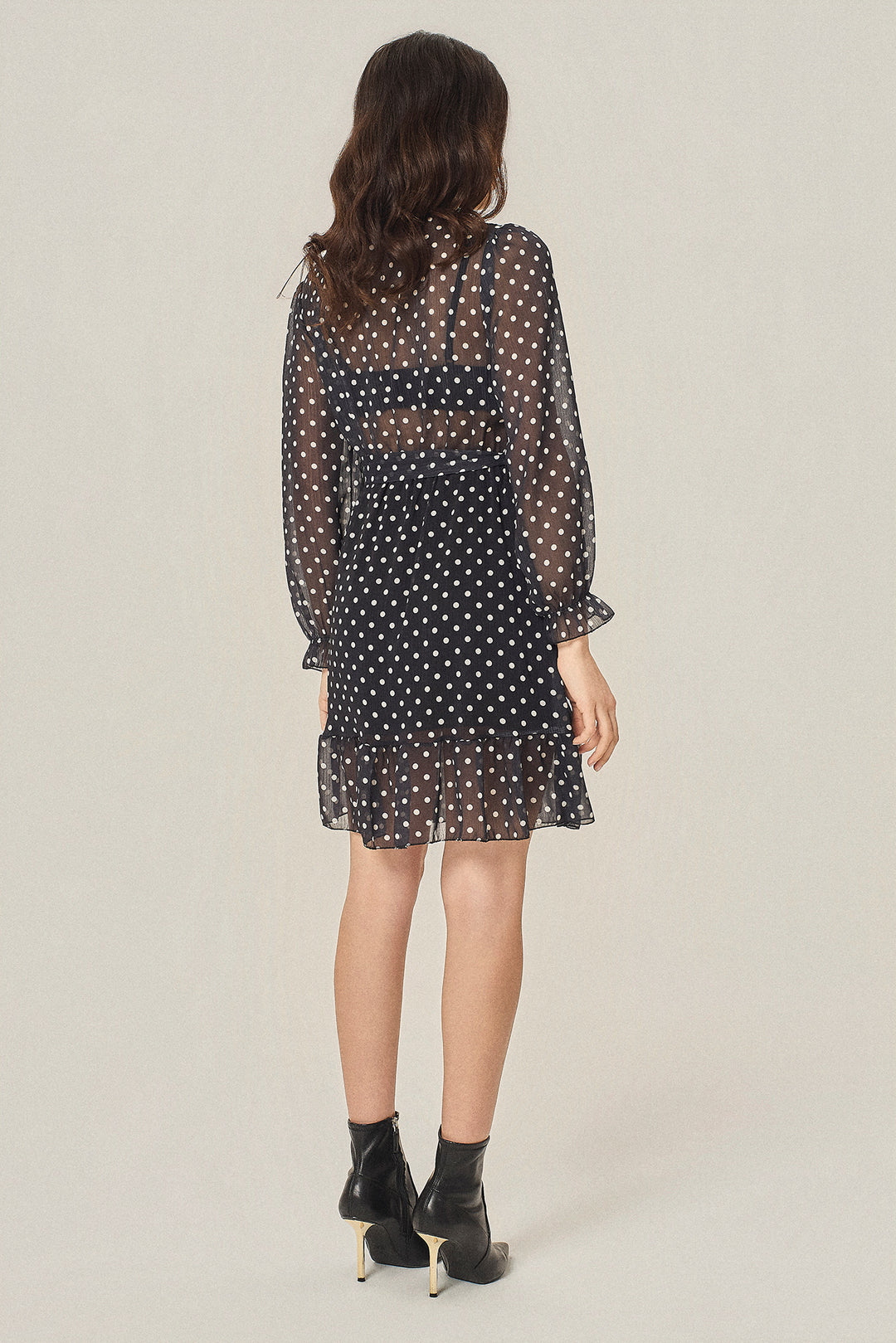 Abito in georgette a pois