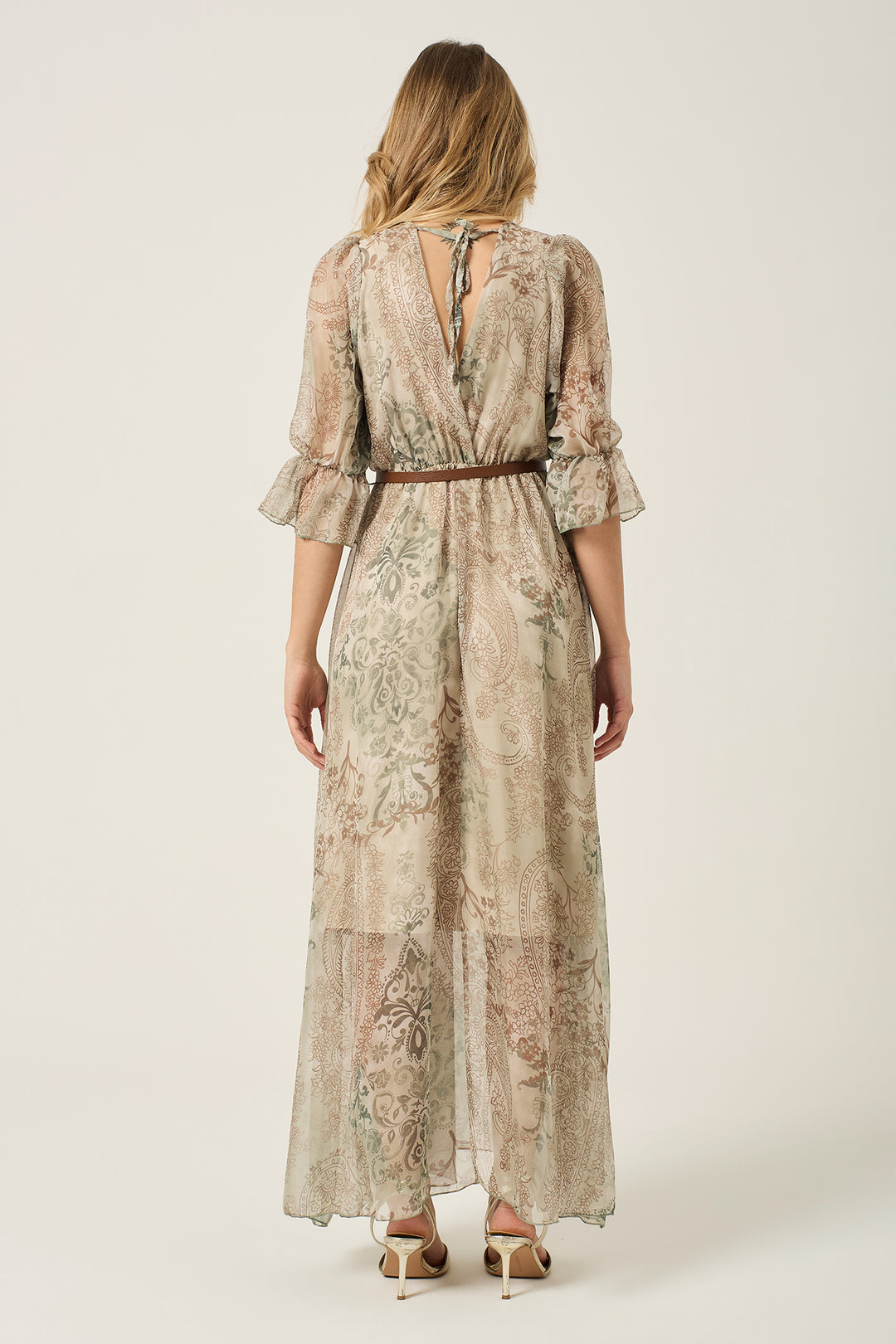 Abito in georgette fantasia cachemire