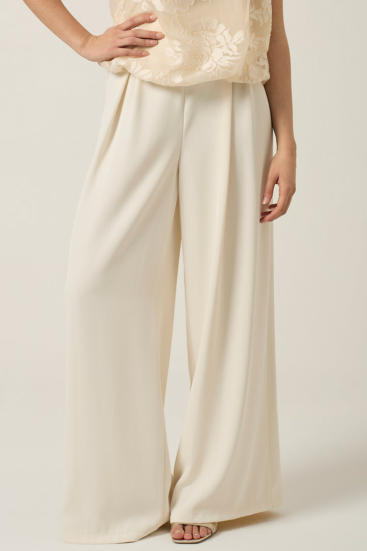 Pantalone chino palazzo in cady stretch